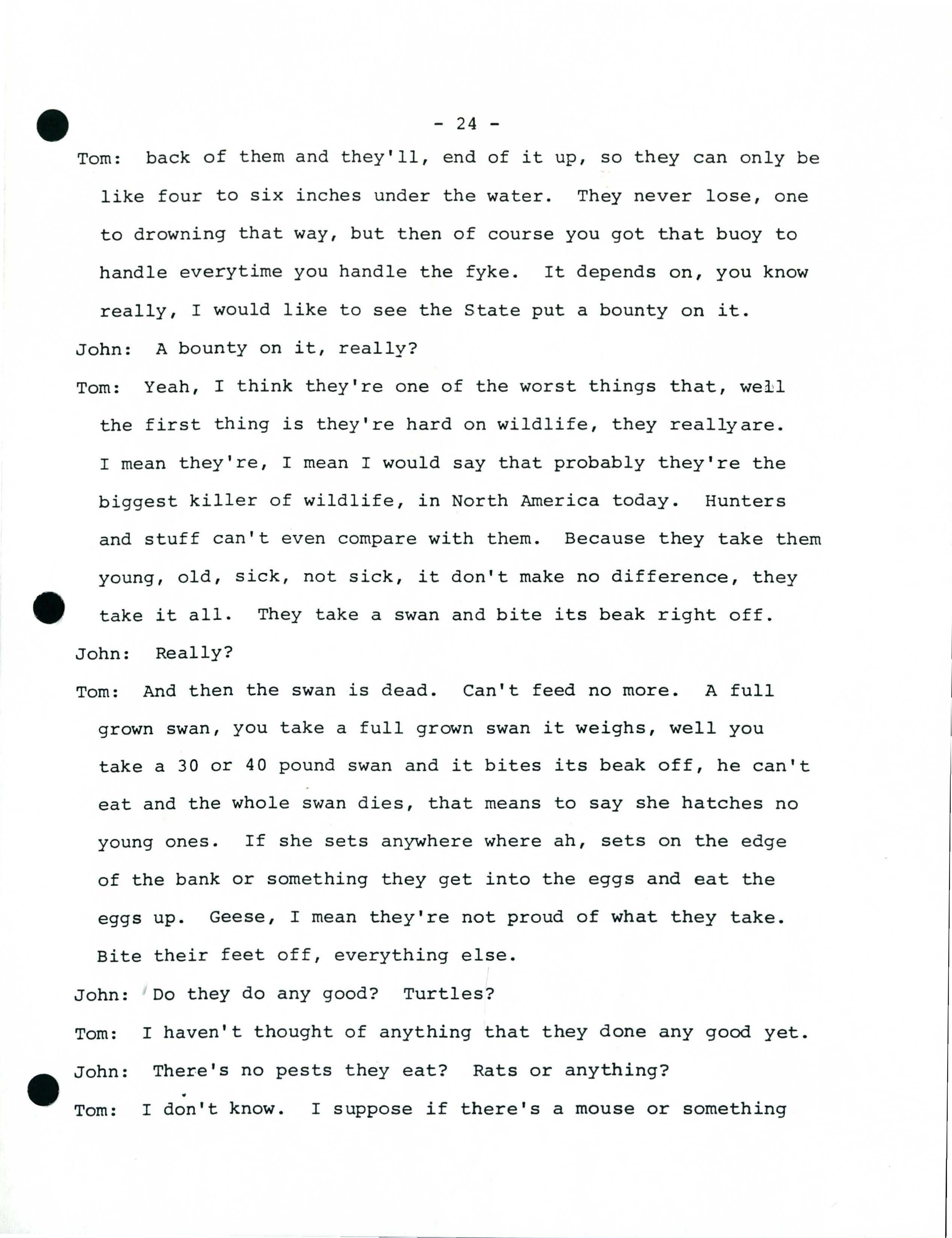 Interview with Tom Lester while setting Turtle Fykes, Tape 1077, June 1983